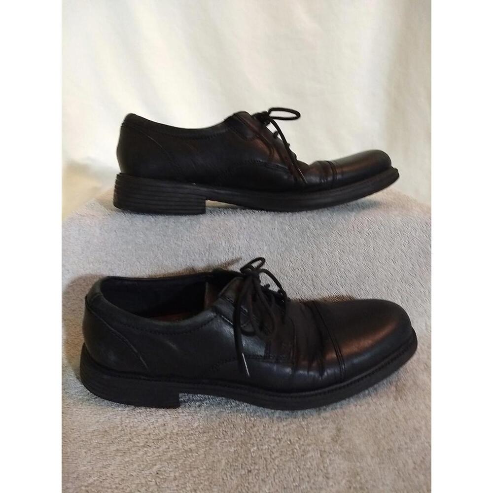 Bostonian Mens Black Leather Cap Toe Oxford Shoes, Size: 7.5        #MT25-2